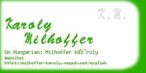 karoly milhoffer business card